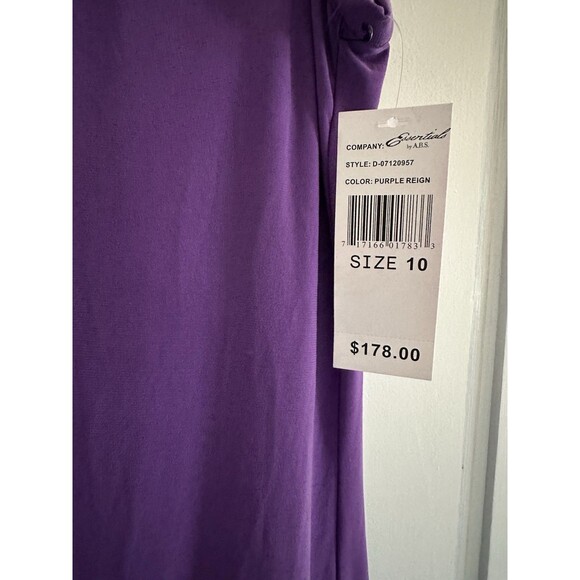 Essentials by ABS Purple Sz 10 Sleeveless Wide Strap Oversized Mini Dress NWT - Picture 3 of 7
